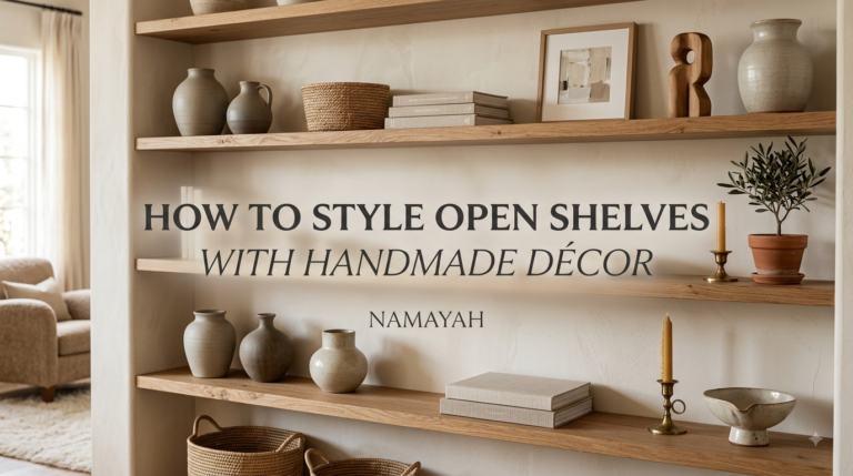 How to Style Open Shelves with Handmade Décor