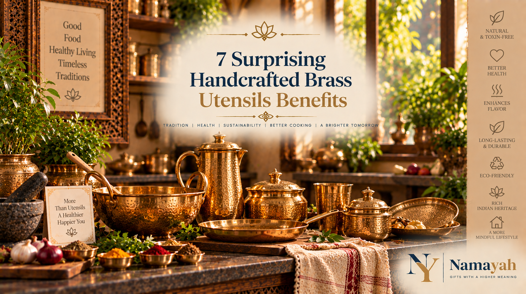 7 Surprising Handcrafted Brass Utensils Benefits