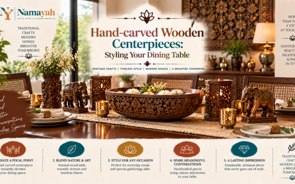 Hand-carved Wooden Centerpieces: Styling Your Dining Table