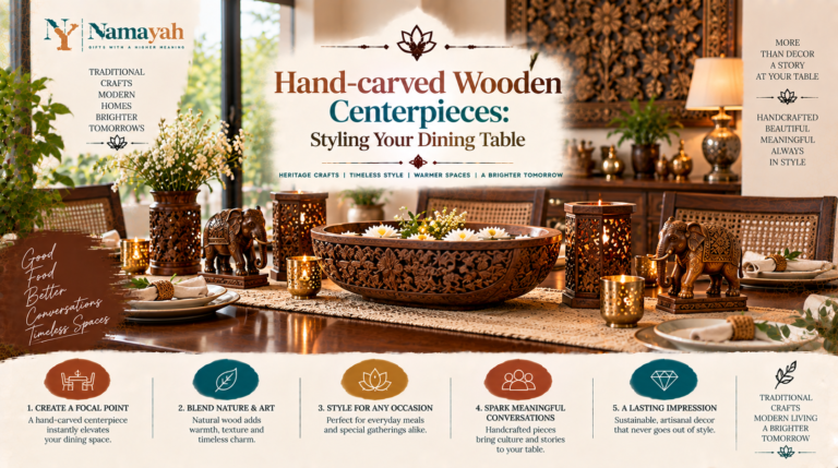 Hand-carved Wooden Centerpieces: Styling Your Dining Table
