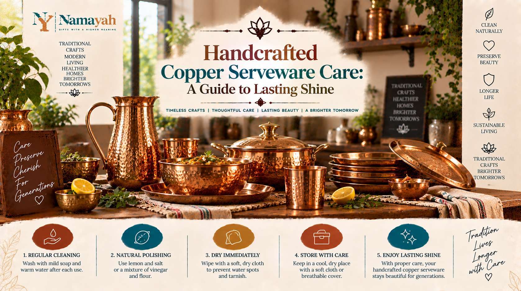 Handcrafted Copper Serveware Care: A Guide to Lasting Shine