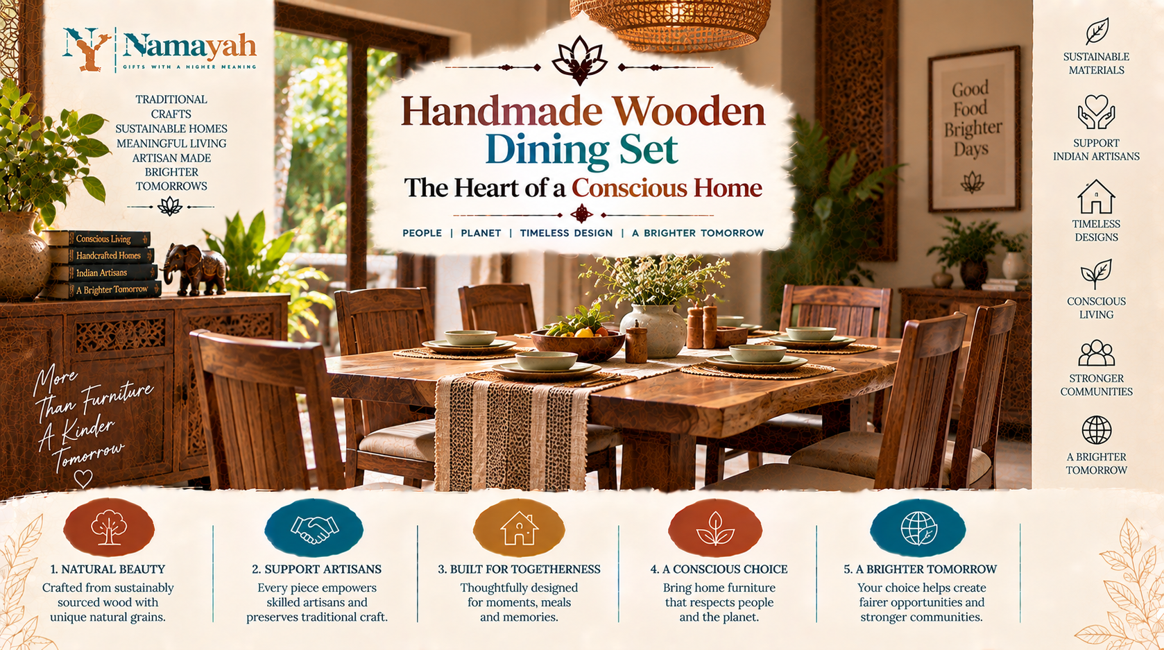 Handmade Wooden Dining Set: The Heart of a Conscious Home