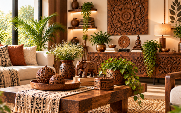 Styling Handcrafted Wooden Decor for a Modern Luxury Home