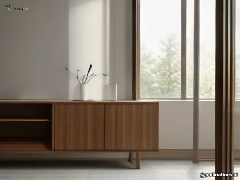 Styling handcrafted wooden decor in a modern luxury living room with natural light and minimalist design.