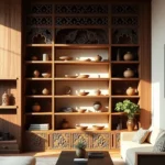 Traditional Indian Woodwork for Modern Shelving Elegance