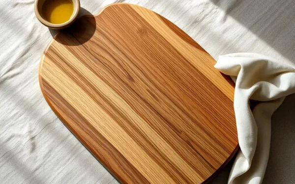 Artisan wooden serveware being maintained with natural oil on a rustic table
