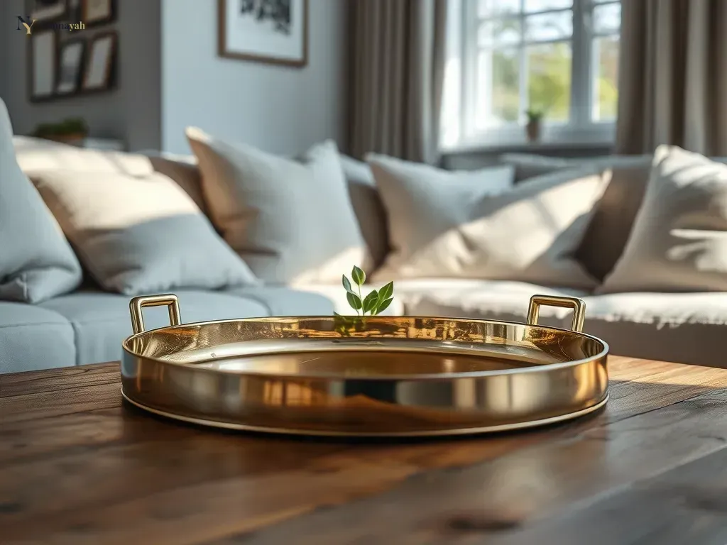 Styling artisan metal decor in a modern living room setting