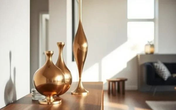 Styling artisan metal home accents in a modern living room